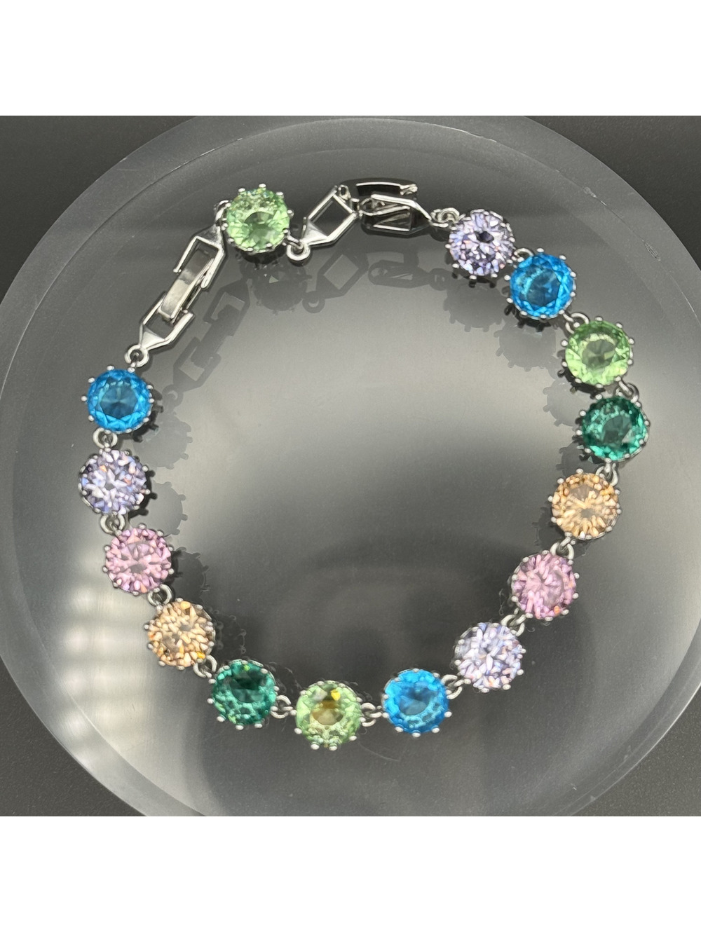 candy+clover elite candy pastilles crystal 18k white gold plated bracelet